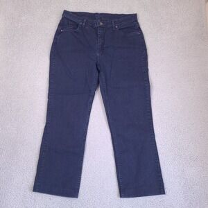 Lee Riders Straight Leg Jeans Womens 16M Dark Blue Stretch Denim 130N249 (34X27)